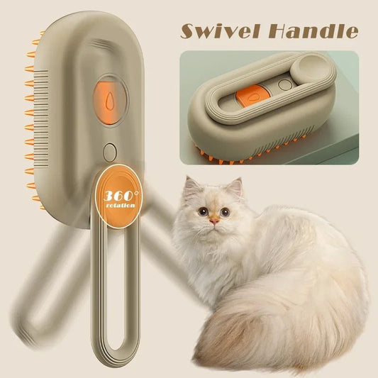 🐶✨ 3-in-1 Pet Steam Brush – Hair Remover, Detangler & Massager ✨