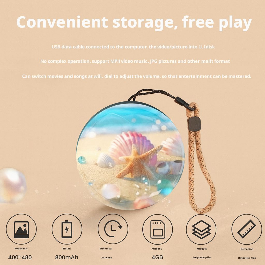 Digital Memory Sphere — 2.7” Crystal Video Display Ball ✨